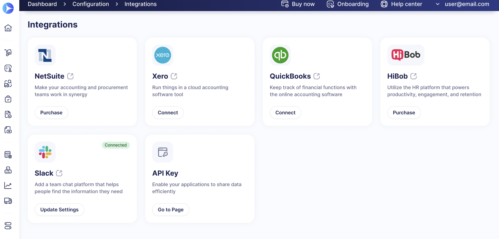 Integrations Page